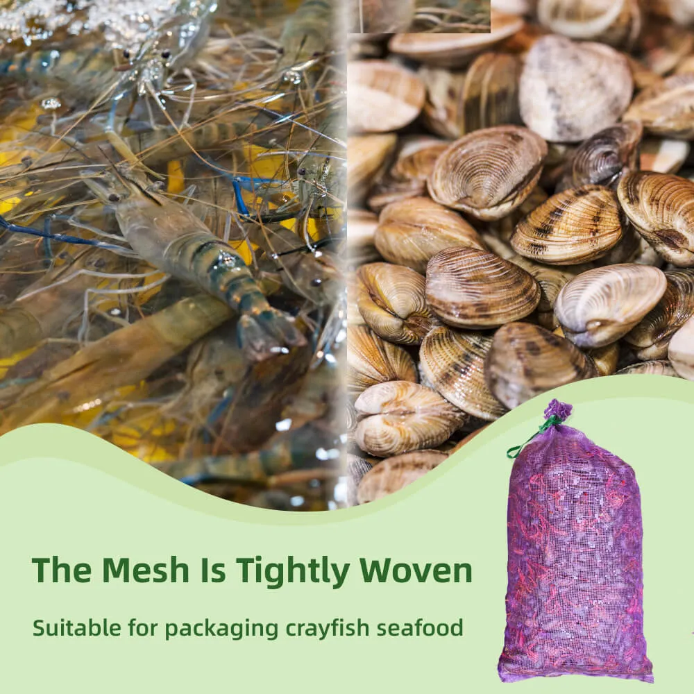 1 Bushel (50 lb) Purple Crawfish Mesh Bag - 21" x 35" Pack of 300