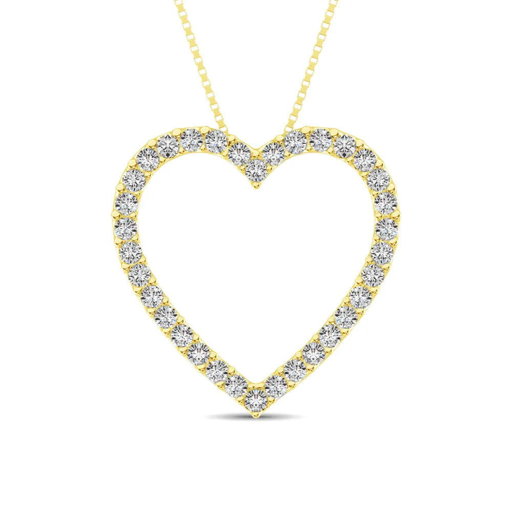 10K White Gold Diamond 1/2 Ct.Tw. Heart Pendant