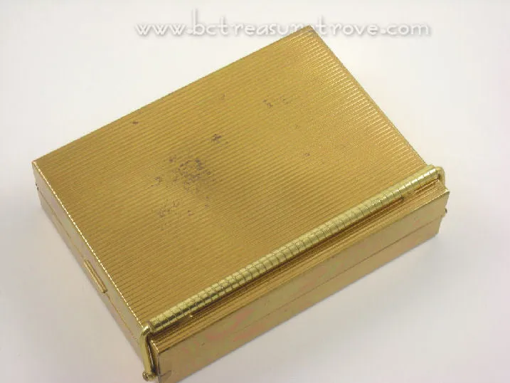 1950s Compact Purse Minaudière Volupté Gold & Black Faille Vintage UNUSED