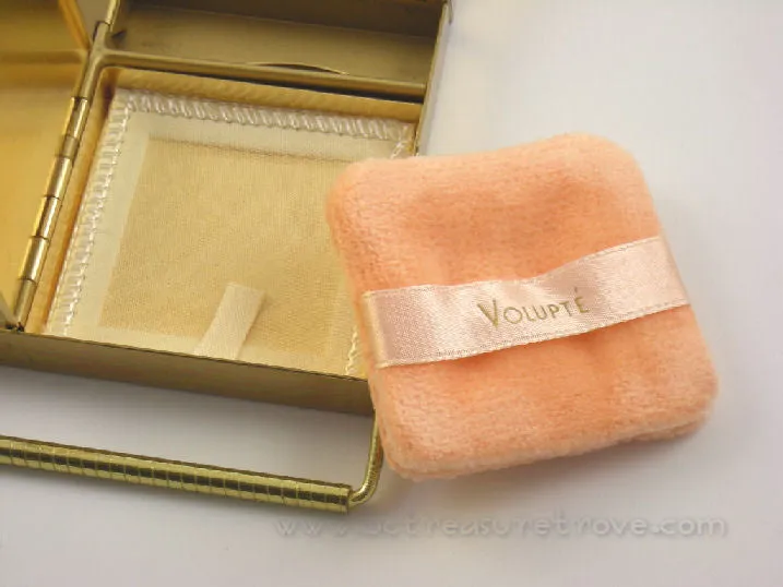 1950s Compact Purse Minaudière Volupté Gold & Black Faille Vintage UNUSED