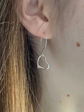 925 Earrings with folk heart dangles