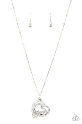 A Mother's Heart White Paparazzi Necklace