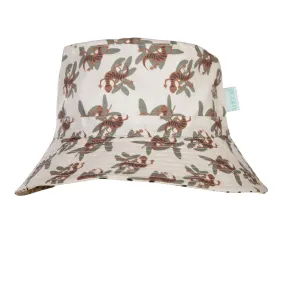 ACORN KIDS - GHECKO WIDE BRIM BUCKET HAT: CREAM