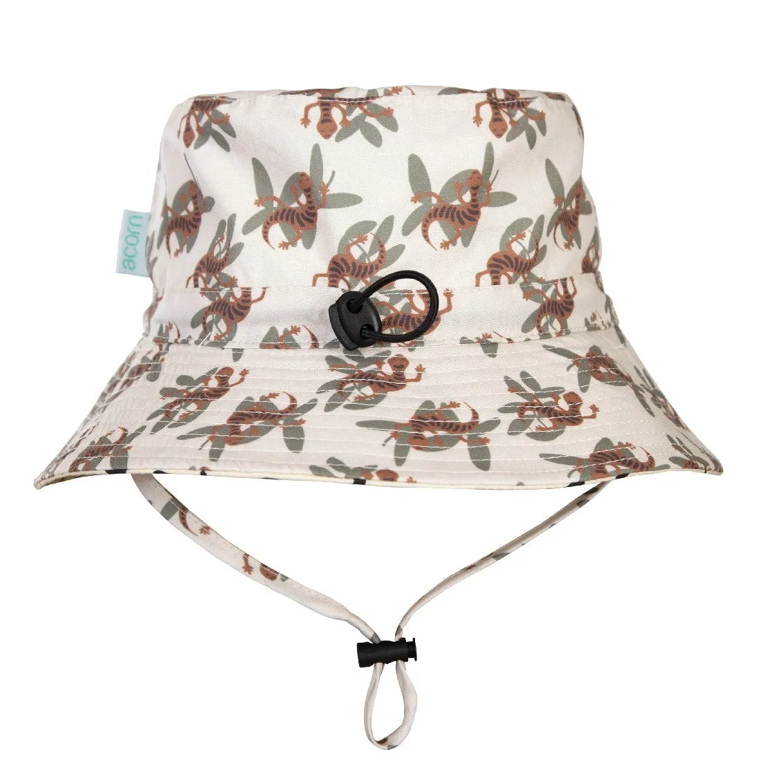 ACORN KIDS - GHECKO WIDE BRIM BUCKET HAT: CREAM