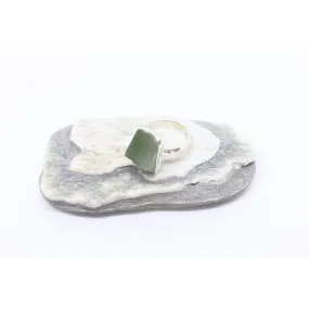 Ahurewa Silver Greenstone Ring