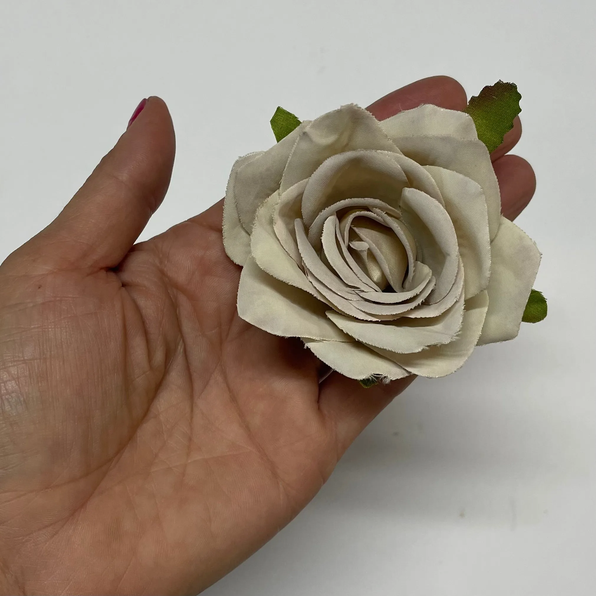 Artificial Silk Flower Head - Mushroom Rose Style 49 - 1pc