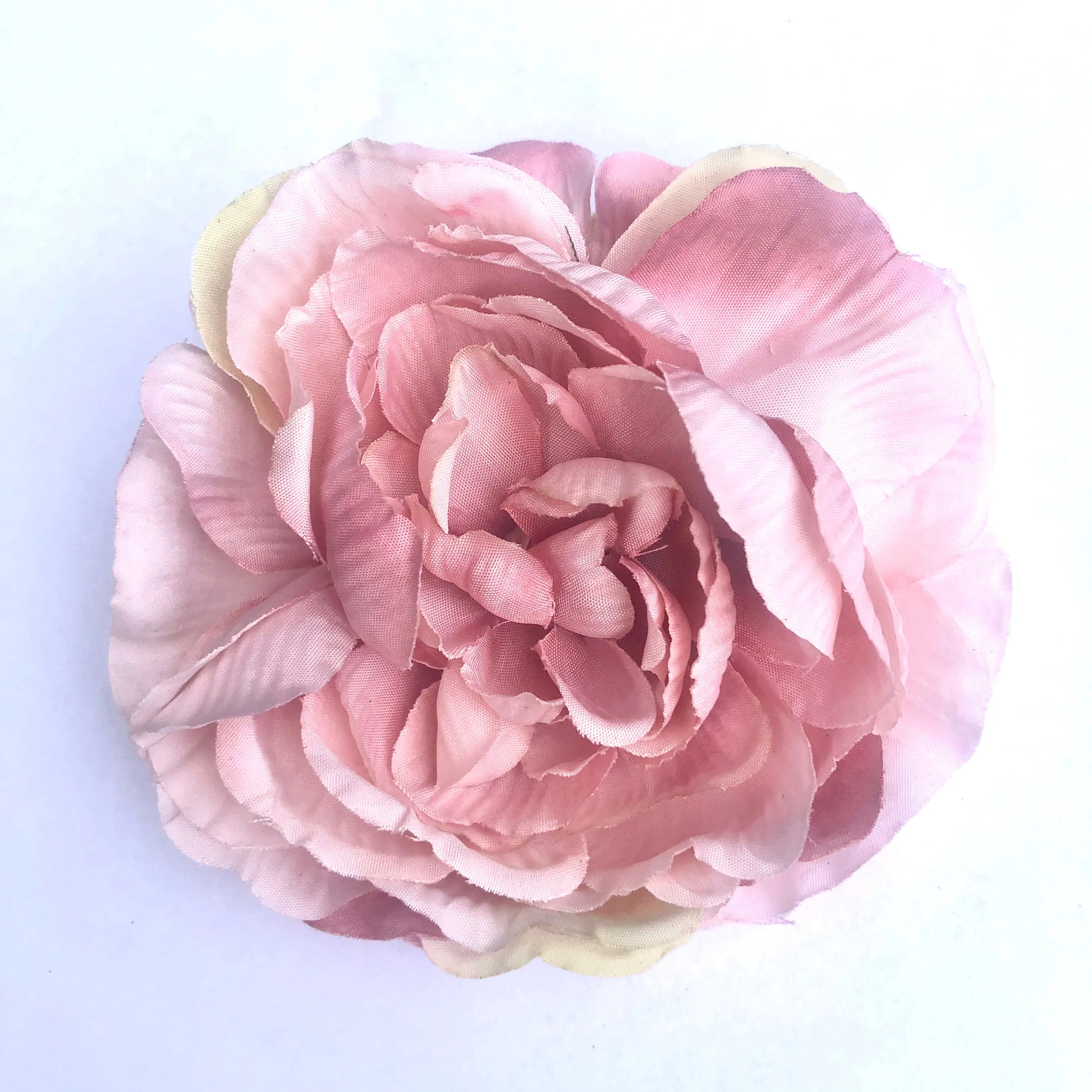 Artificial Silk Flower Head - Pink Rose Style 7 - 1pc