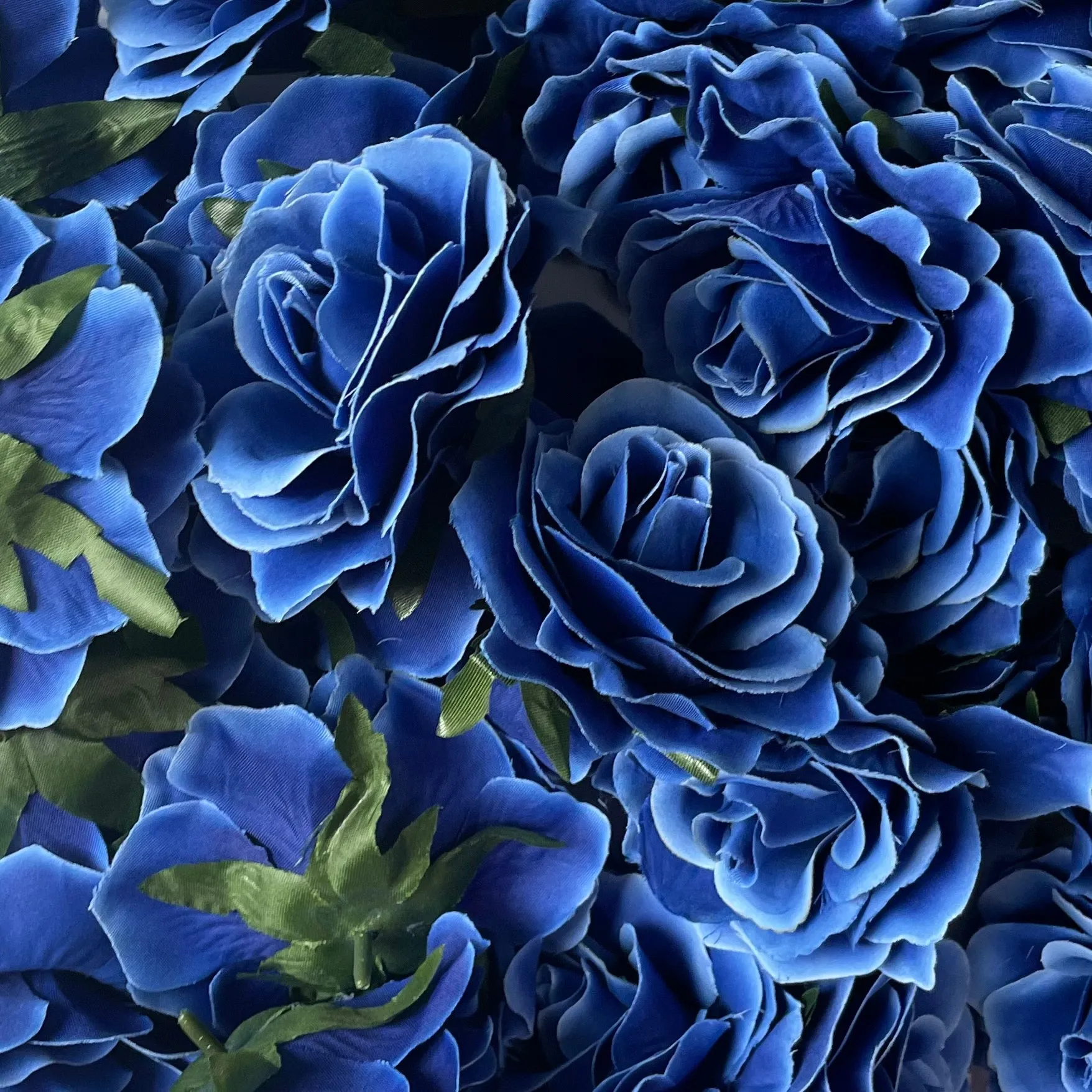 Artificial Silk Flower Head - Royal Blue Rose Style 80 - 1pc