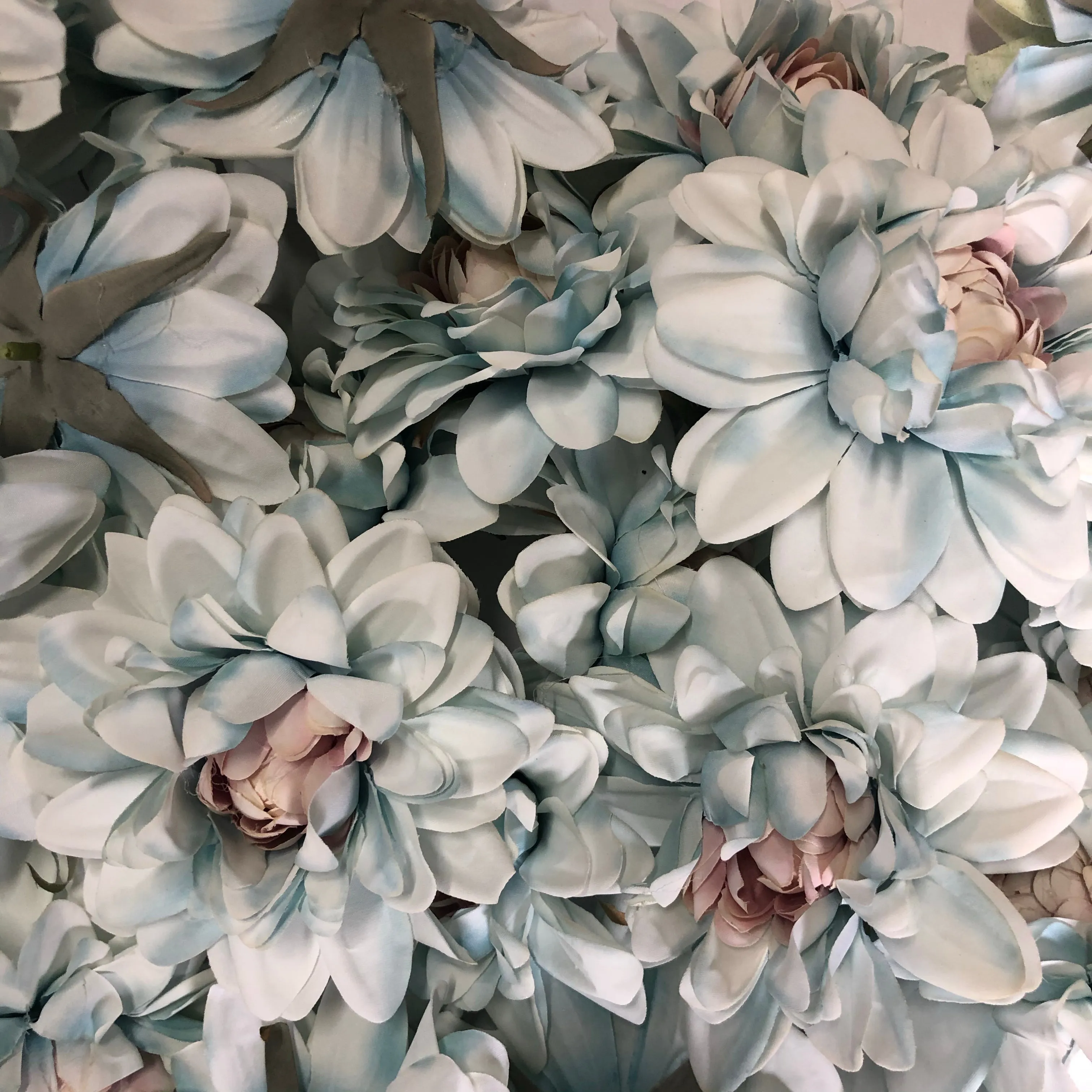 Artificial Silk Flower Head - Soft Blue Chrysanthemum Style 130 - 1pc