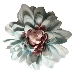 Artificial Silk Flower Head - Soft Blue Chrysanthemum Style 130 - 1pc