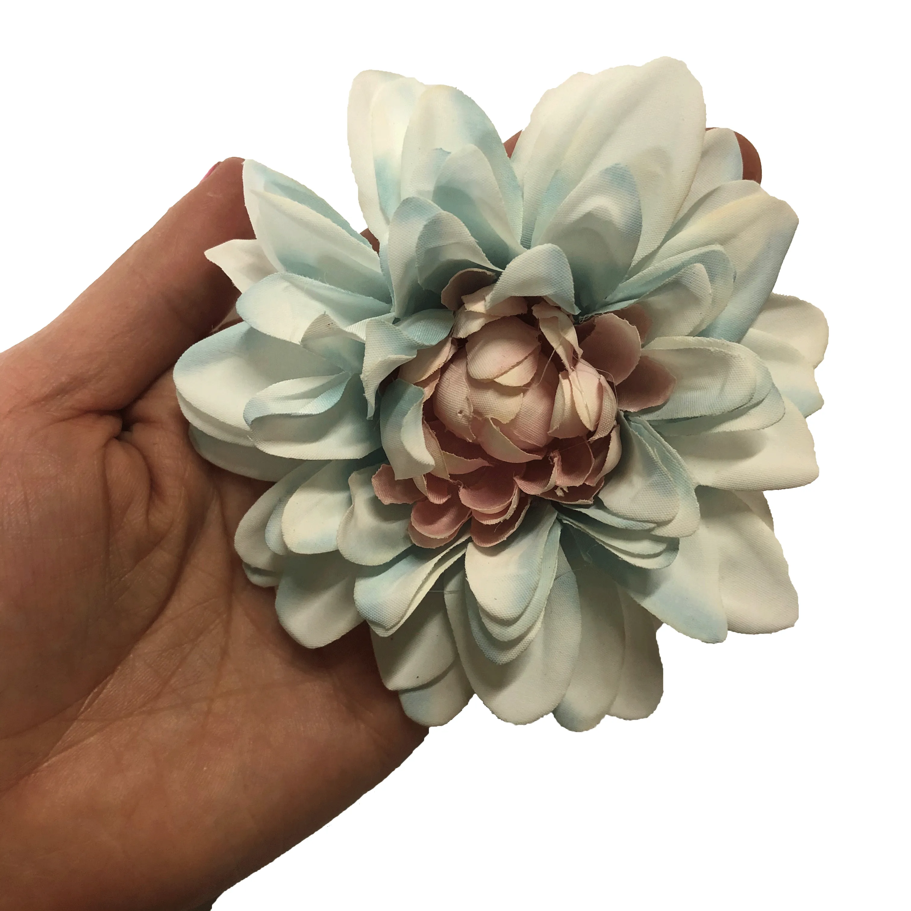 Artificial Silk Flower Head - Soft Blue Chrysanthemum Style 130 - 1pc