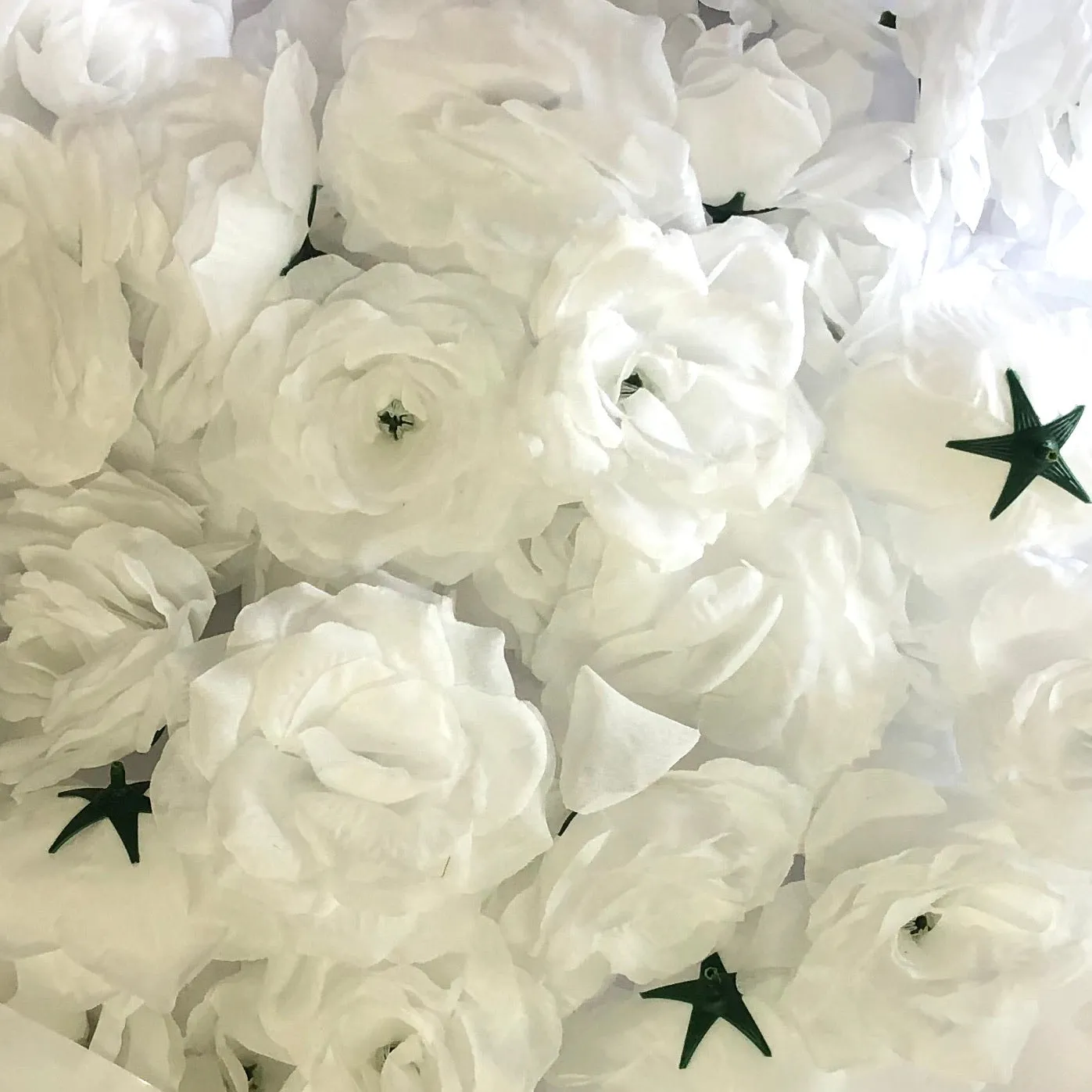 Artificial Silk Flower Head - White Rose Style 115 - 1pc