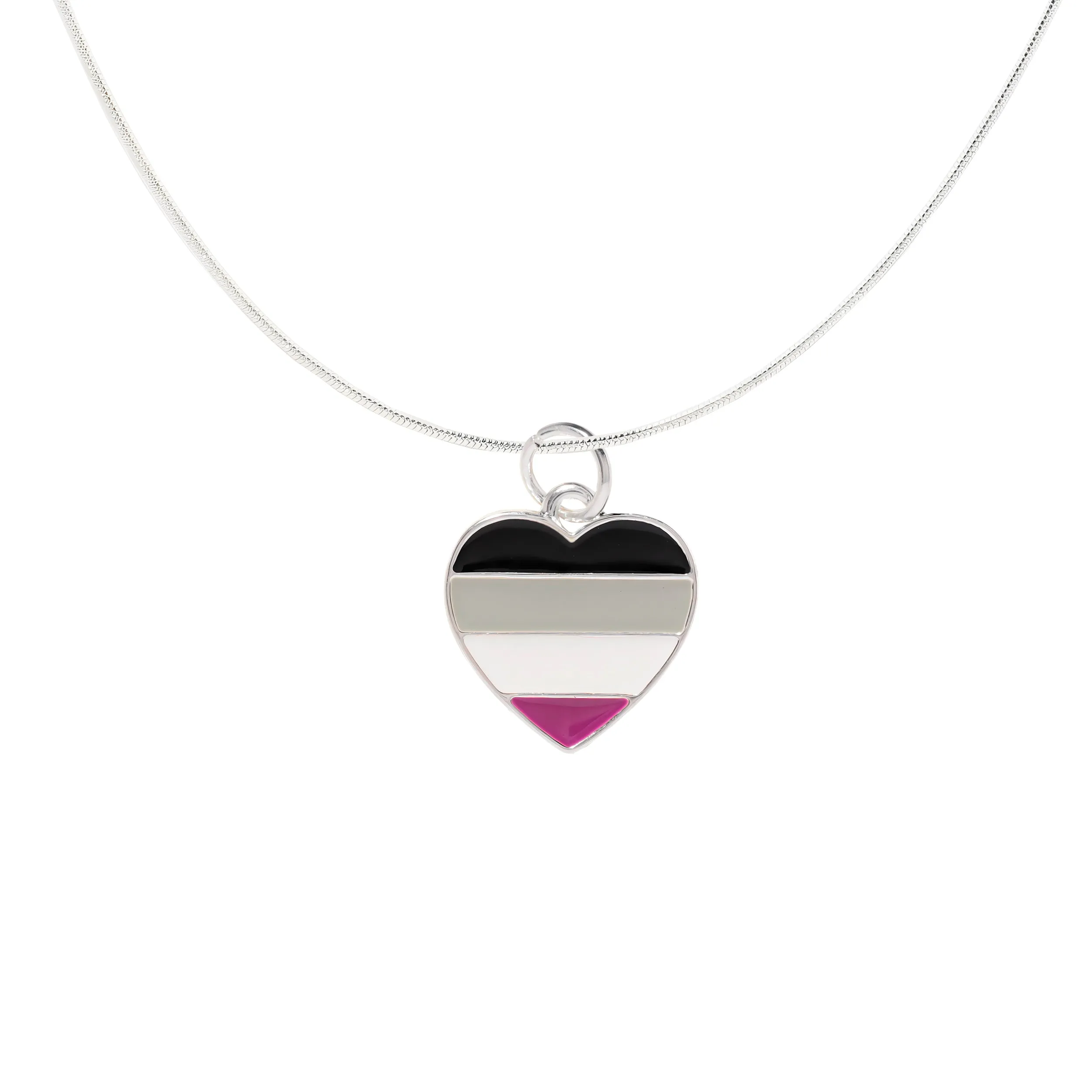 Asexual Flag Heart Necklaces