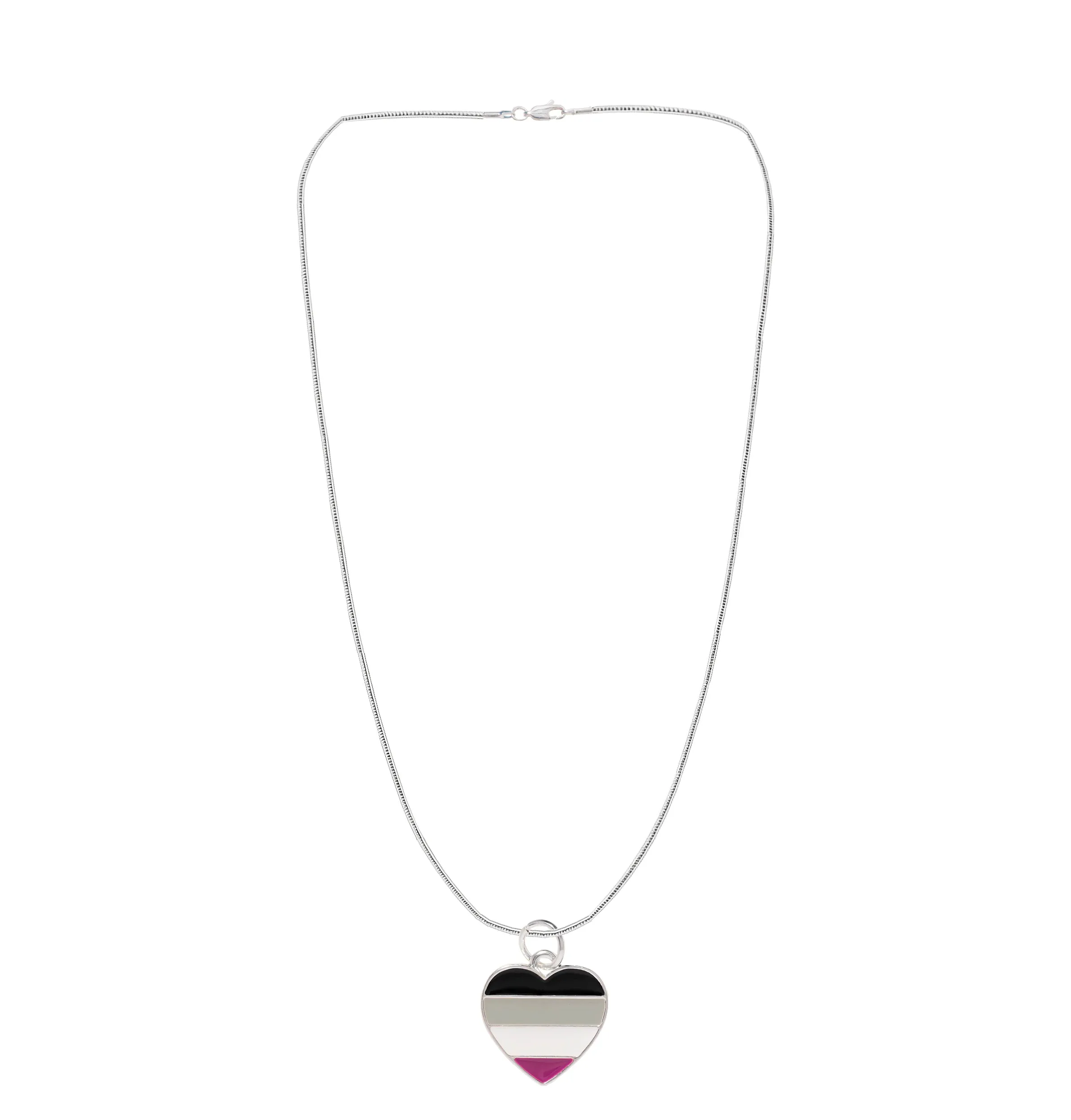 Asexual Flag Heart Necklaces