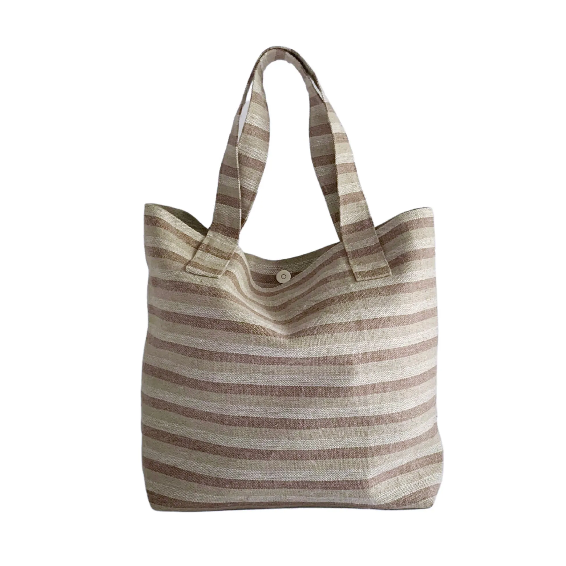 Beach Bag, Striped Woven Tote