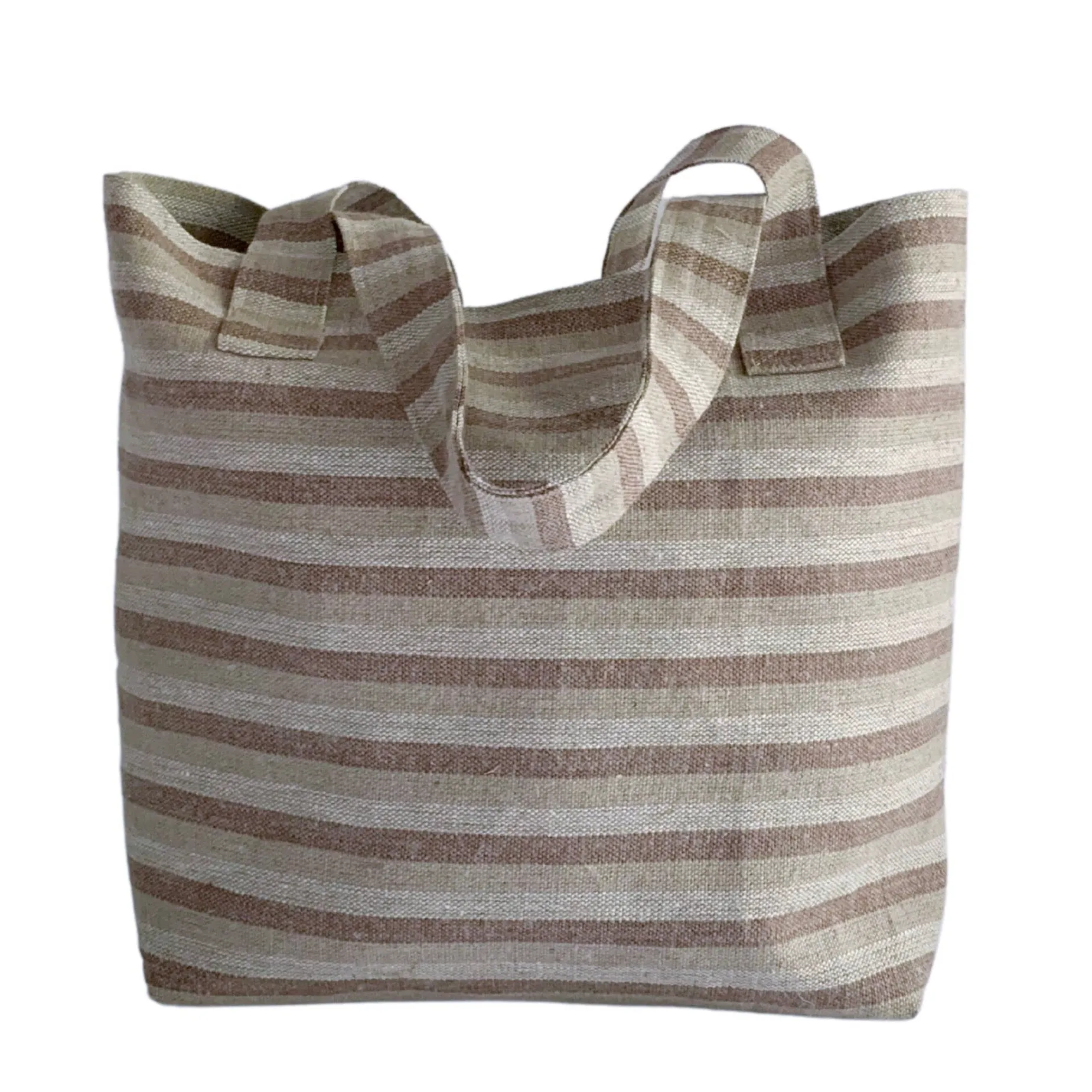 Beach Bag, Striped Woven Tote