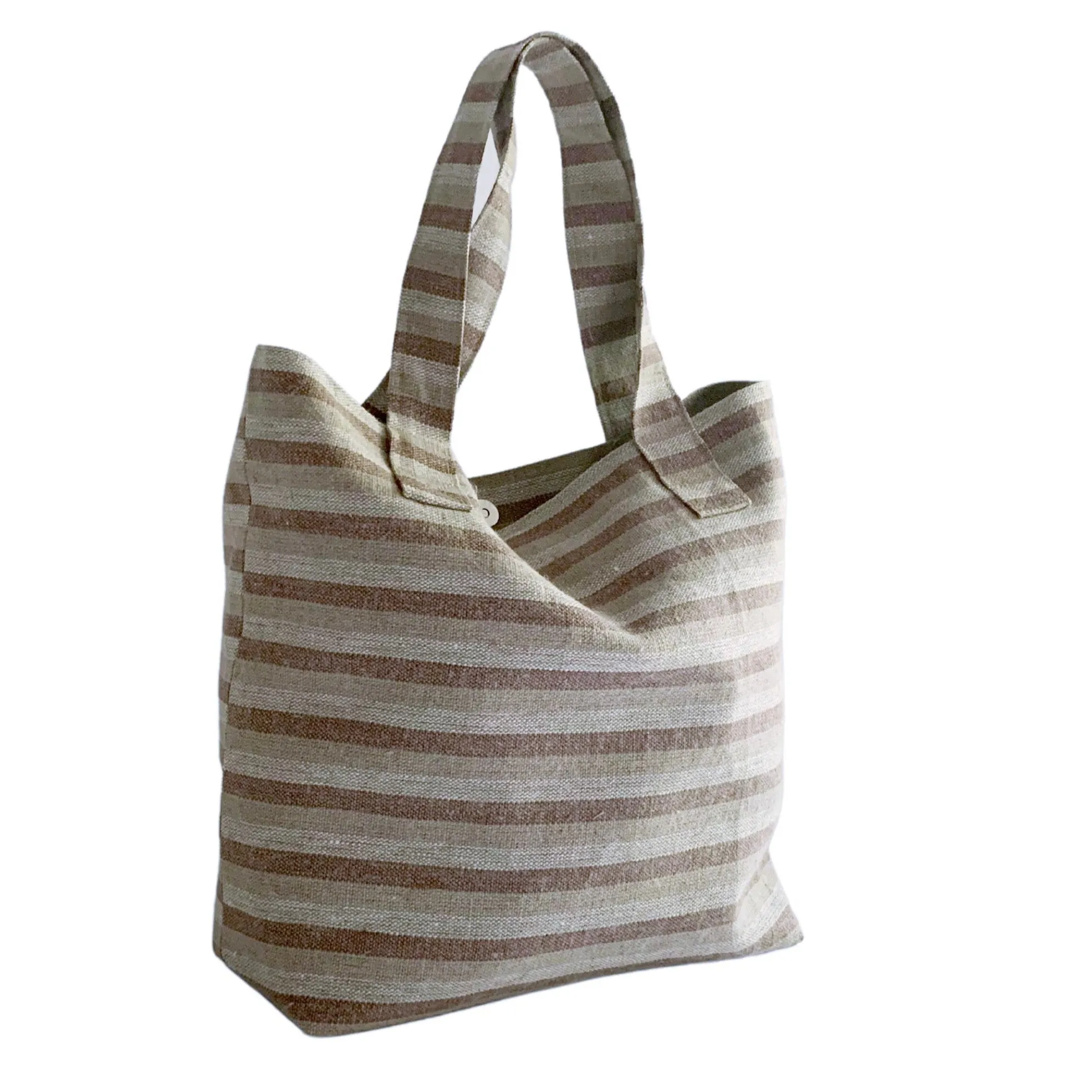 Beach Bag, Striped Woven Tote