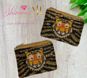 Beaded Tiger Coin Pouch