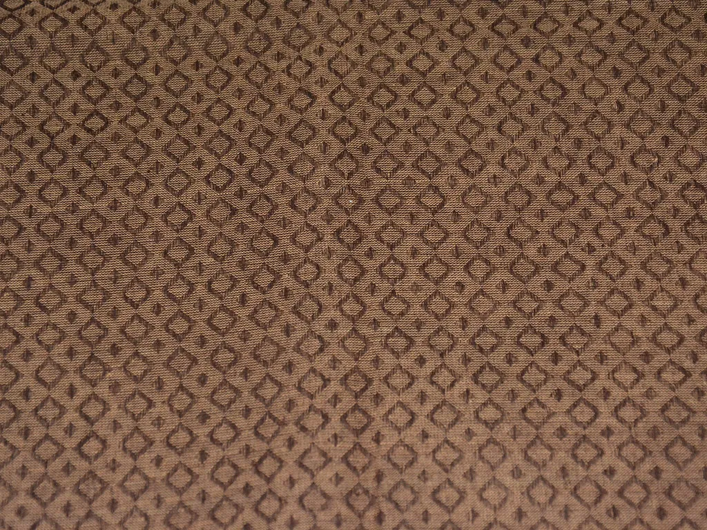 Beige Brown Geometric Cotton Jacquard Fabric