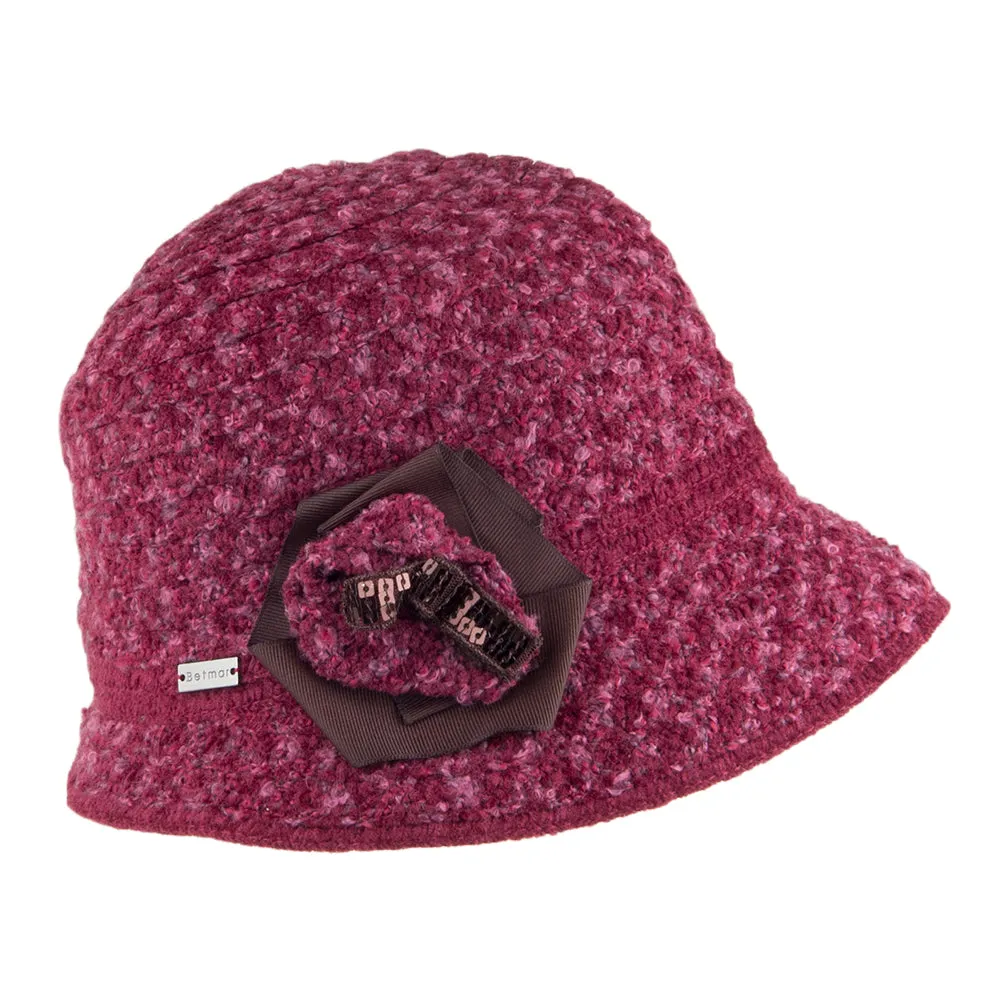 Betmar Hats Willow Cloche Hat - Bordeaux Multi