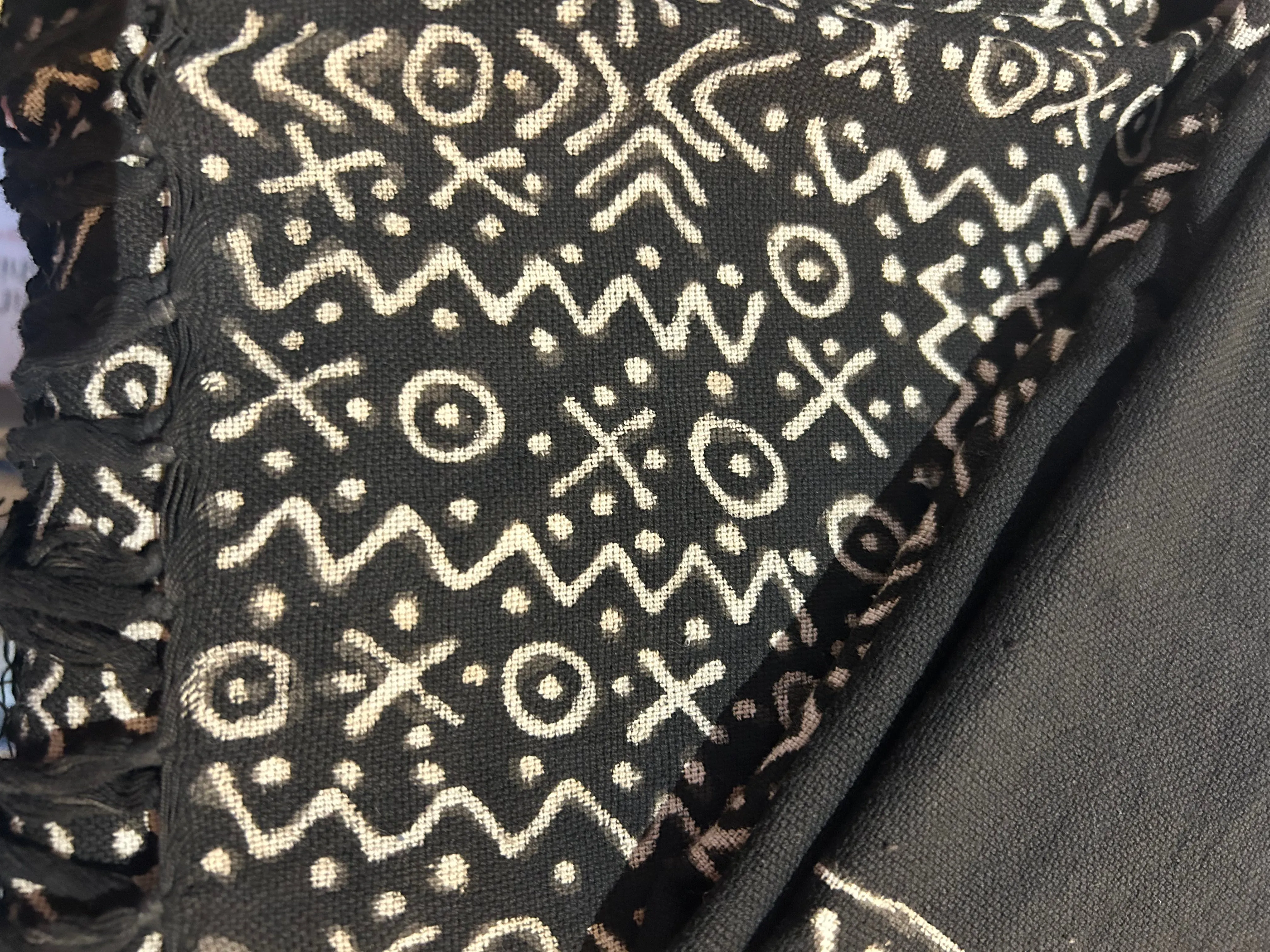 Black Cotton MudCloth Scarves