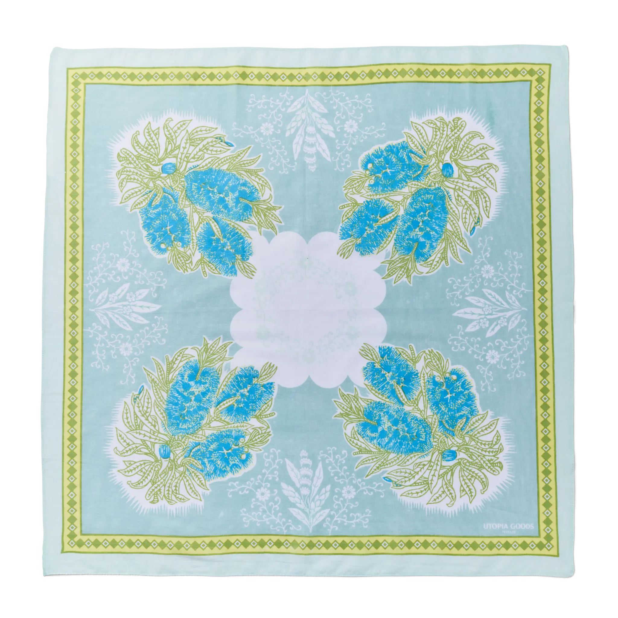 Bottlebrush Pale Blue Cotton Bandana