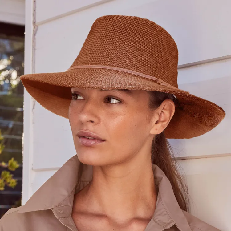 Cancer Council Ladies Jacqui Mannish Hat - Paprika