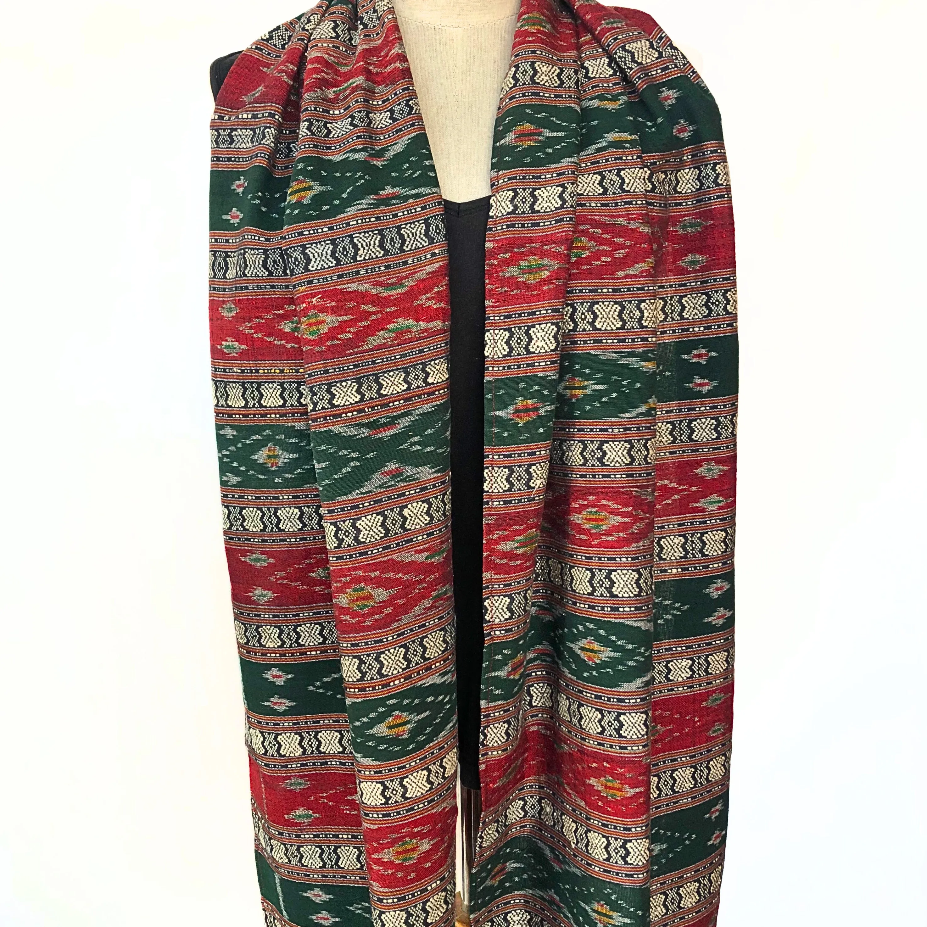 Cotton Ikat Scarf - Handwoven in traditional design