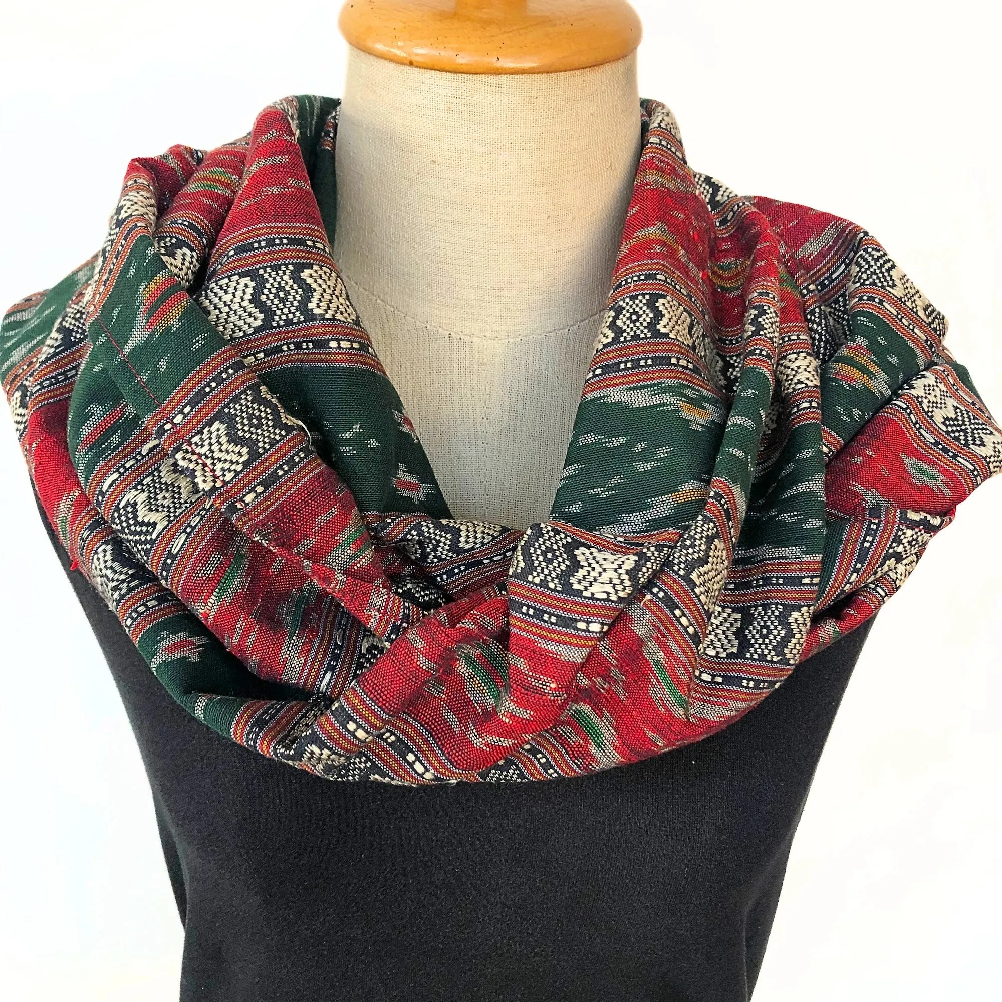 Cotton Ikat Scarf - Handwoven in traditional design