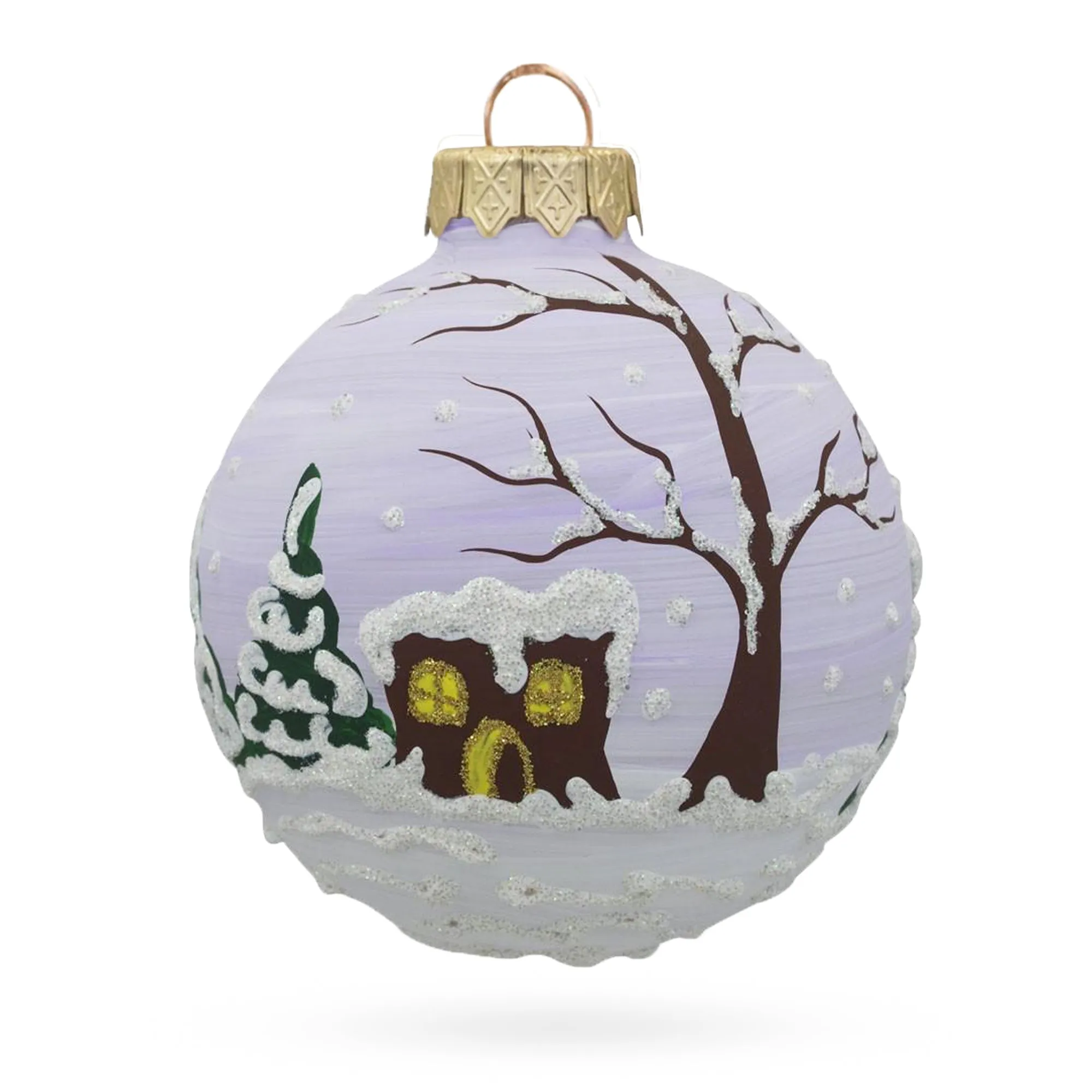 Cozy Critter: Hedgehog With Mittens Blown Glass Ball Christmas Ornament 3.25 Inches