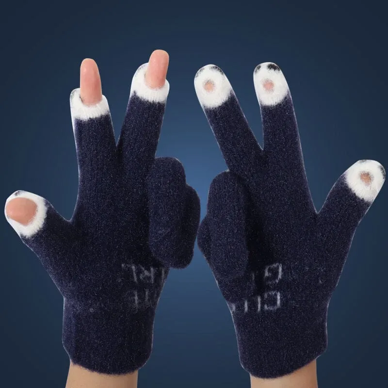 Cute Wool Knitted Gloves