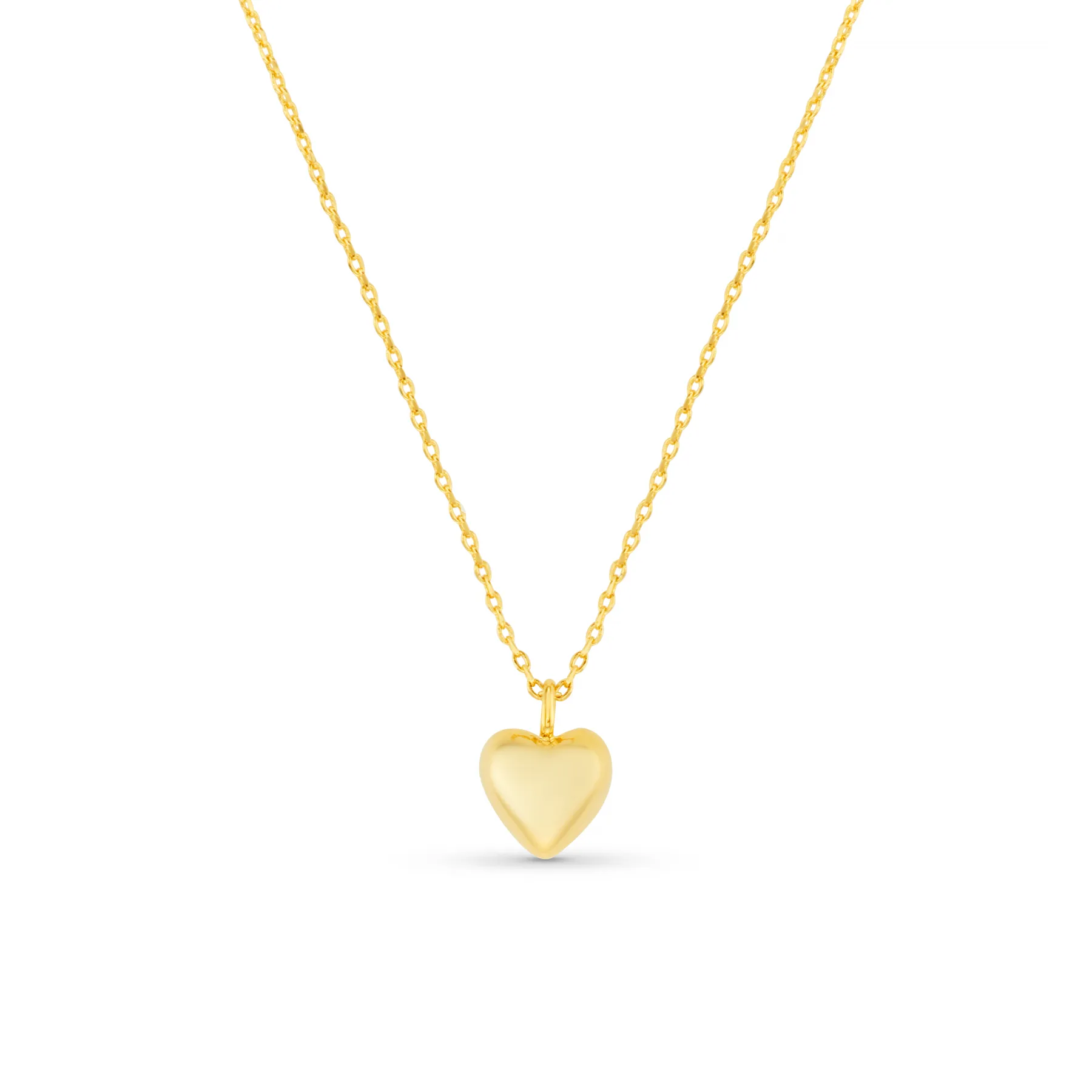 Domed Heart Charm Short Necklace