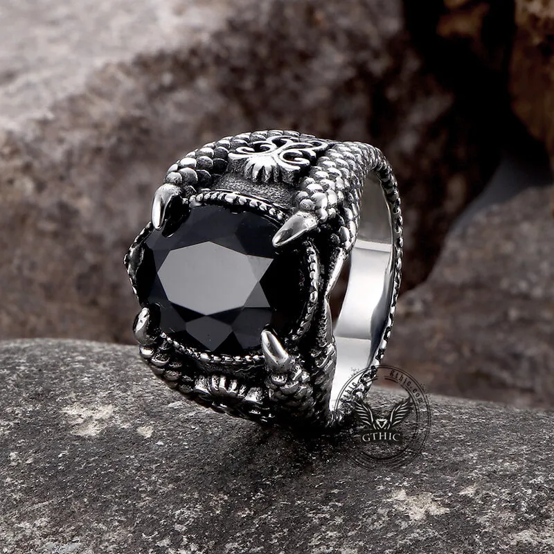 Dragon Claw Gem Stainless Steel Ring