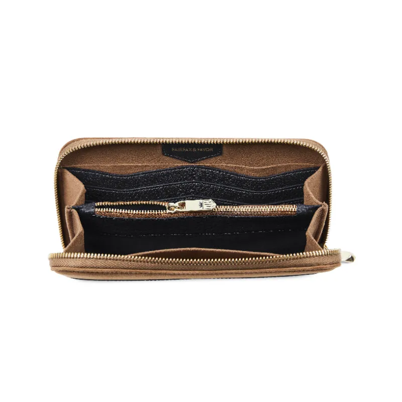 Fairfax & Favor Salisbury Ladies Purse - Tan/Navy