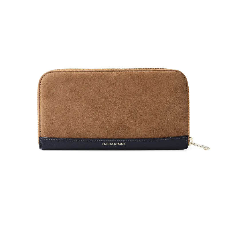 Fairfax & Favor Salisbury Ladies Purse - Tan/Navy