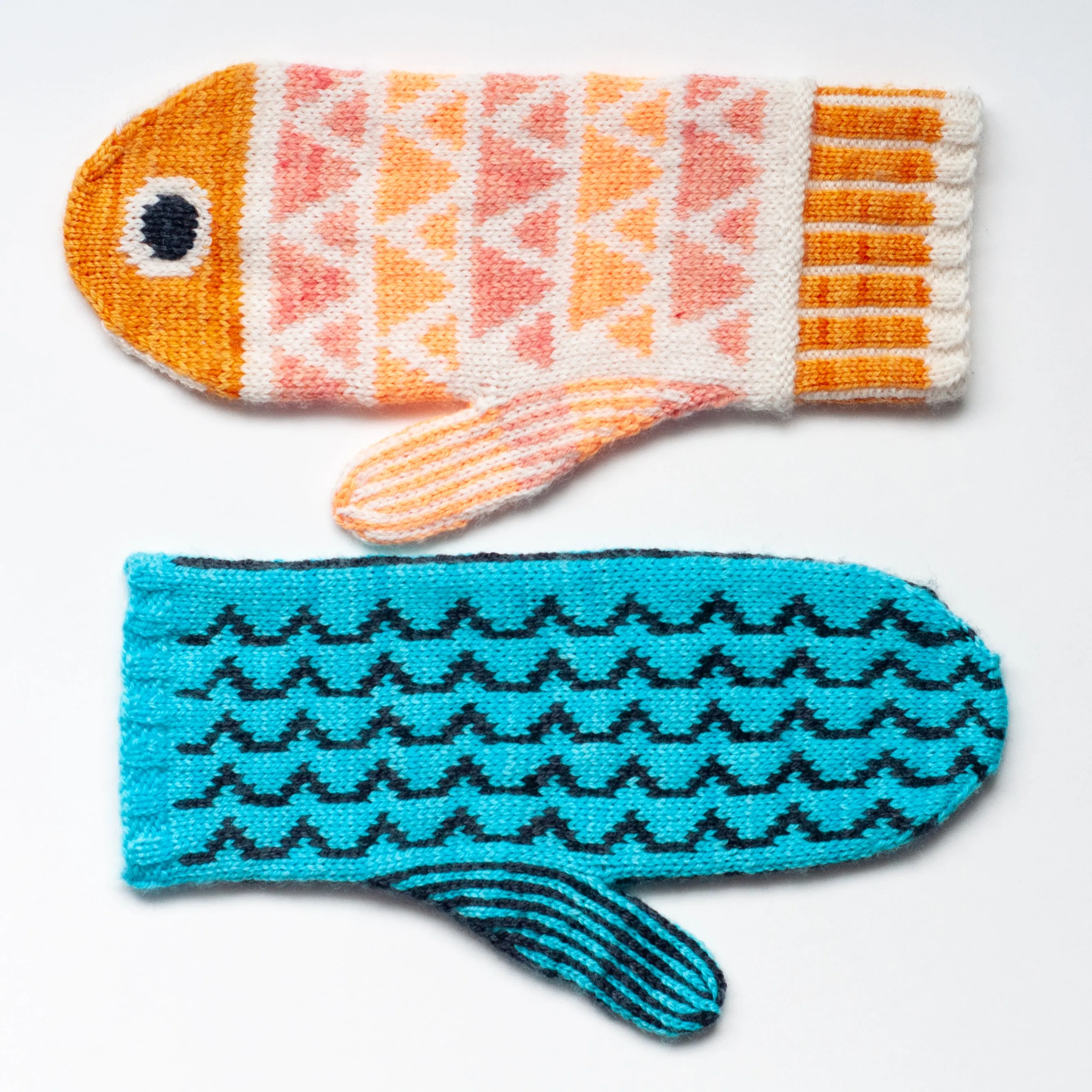 Fishkins Mittens by Tellybean Knits, Stephanie Lotven