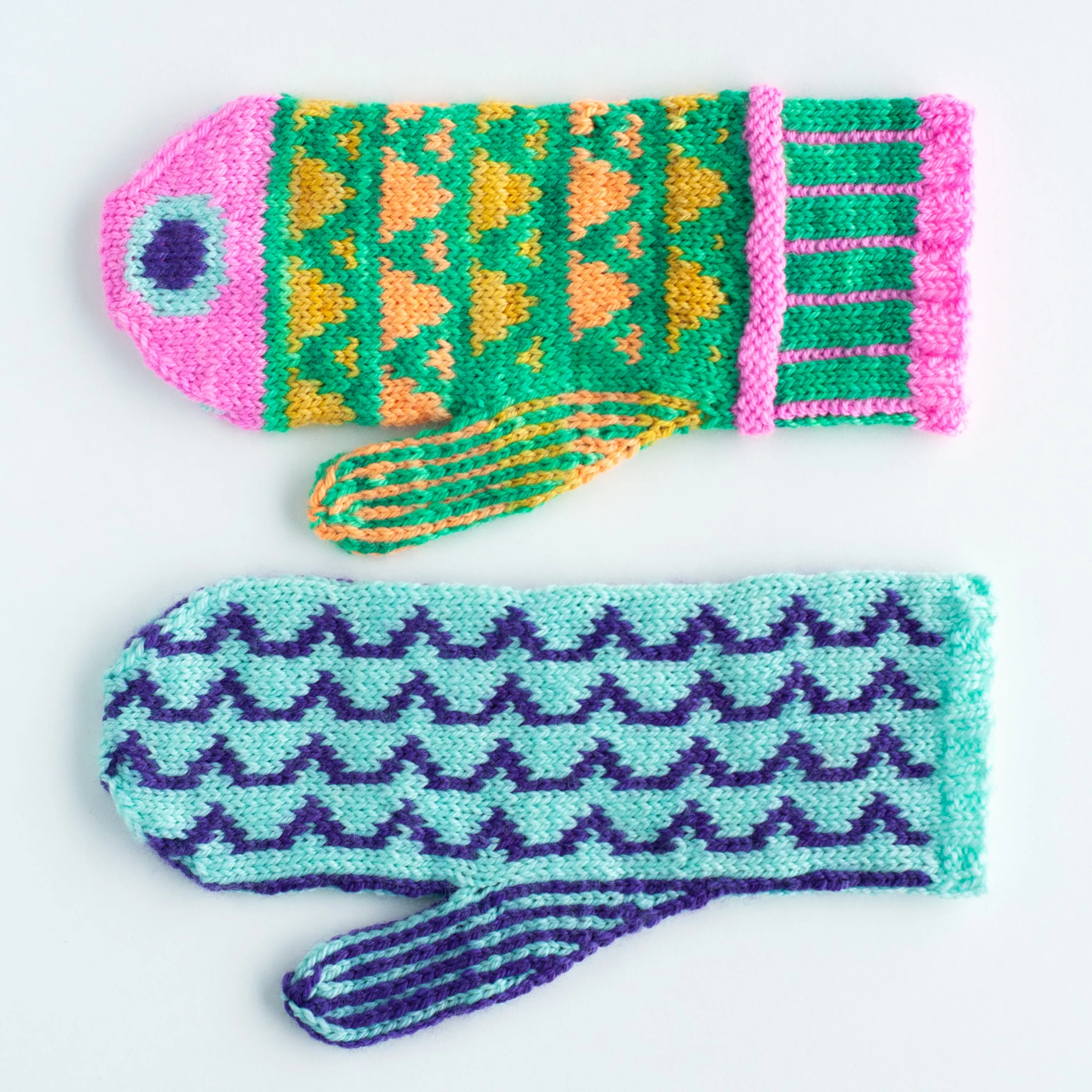 Fishkins Mittens by Tellybean Knits, Stephanie Lotven