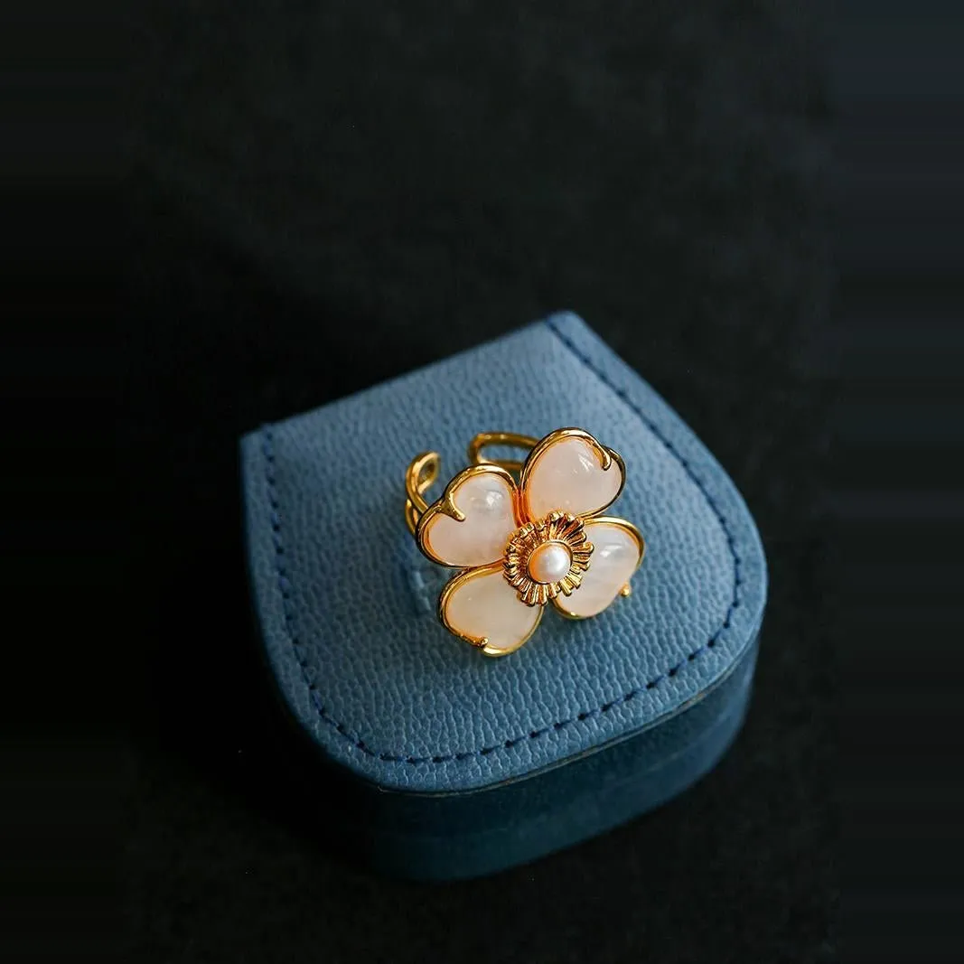 Four-leaf Clover Single Flower Rings