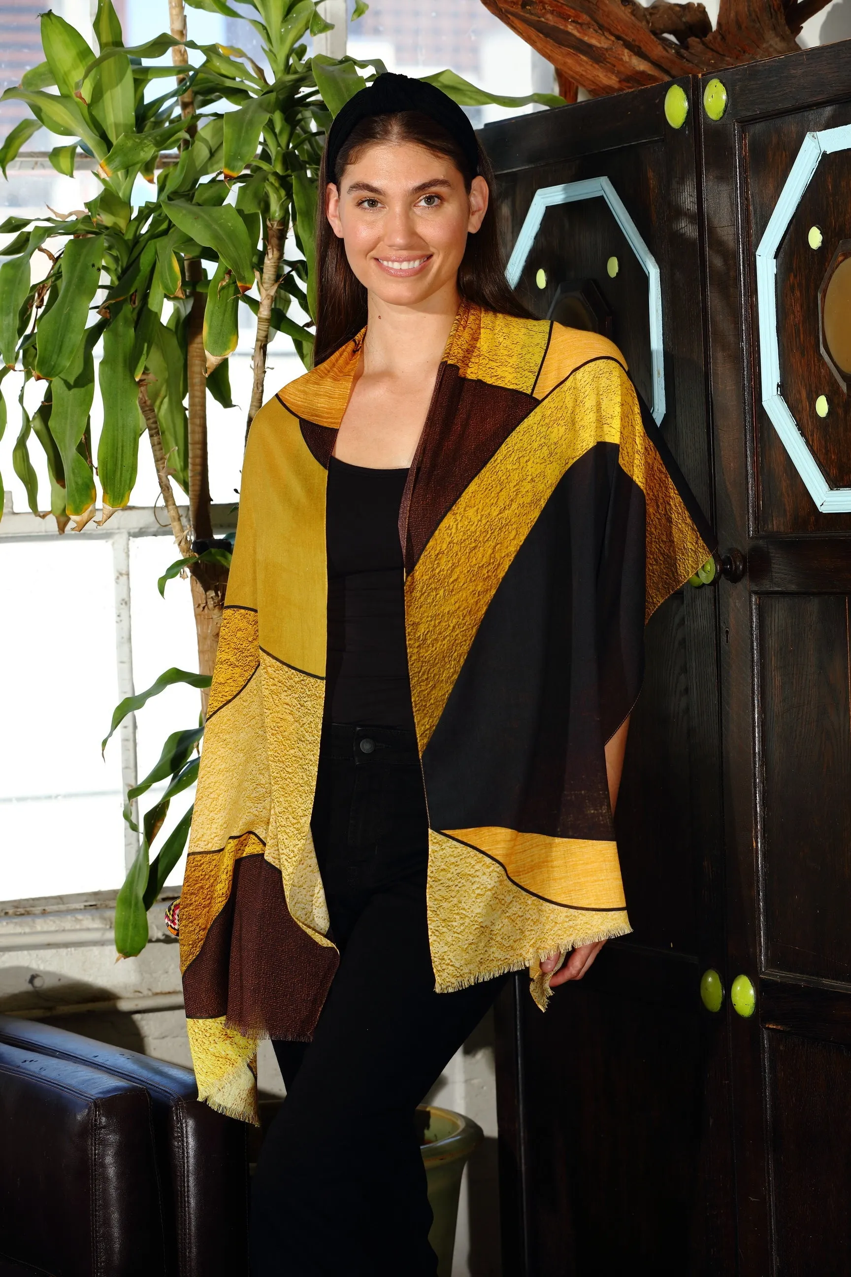 Gold Deco Cotton Modal Scarf