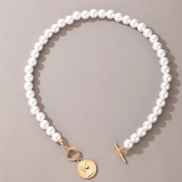 Handmade Heart Gold Plated Pearl Choker