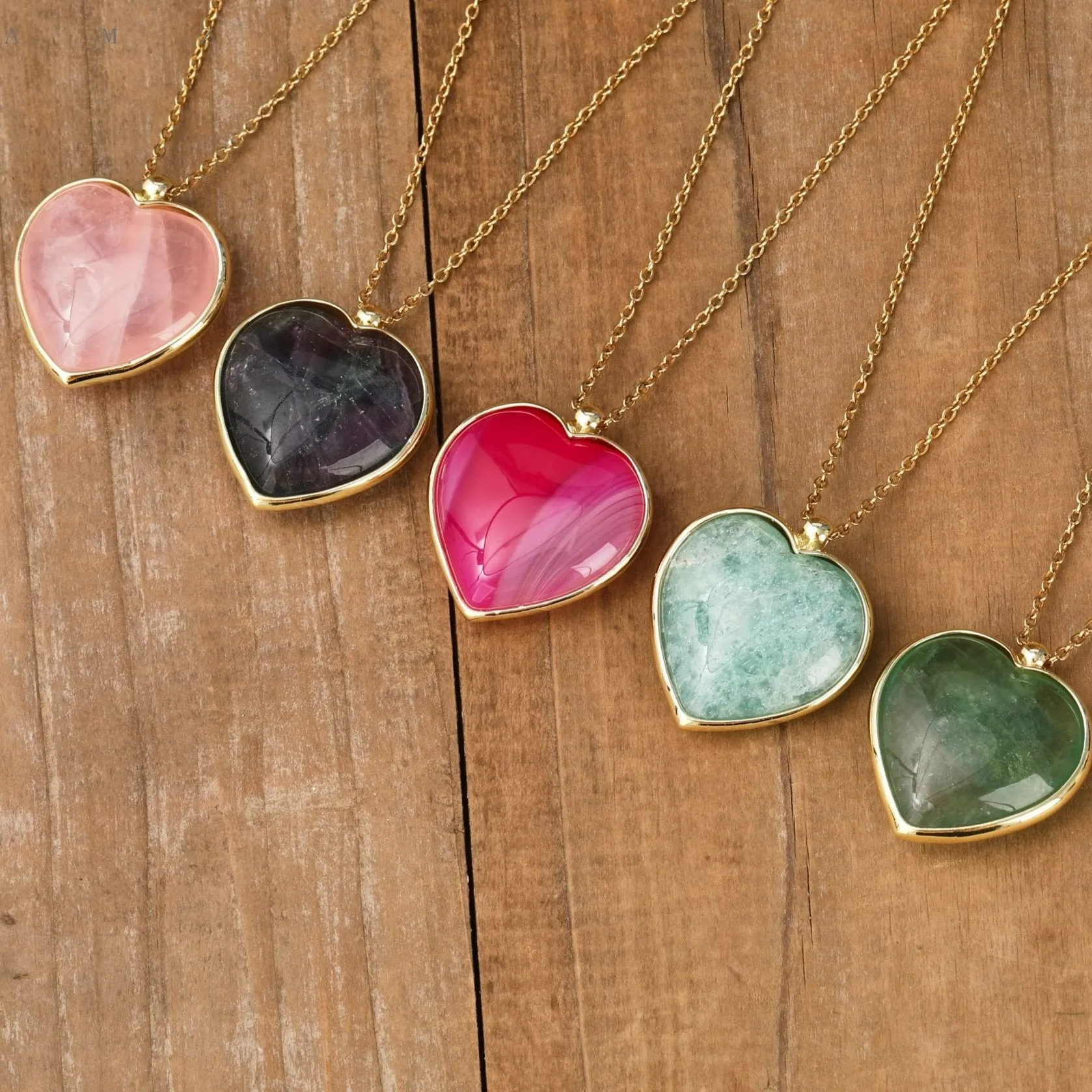 Heart Shape Gemstone Pendant Necklace