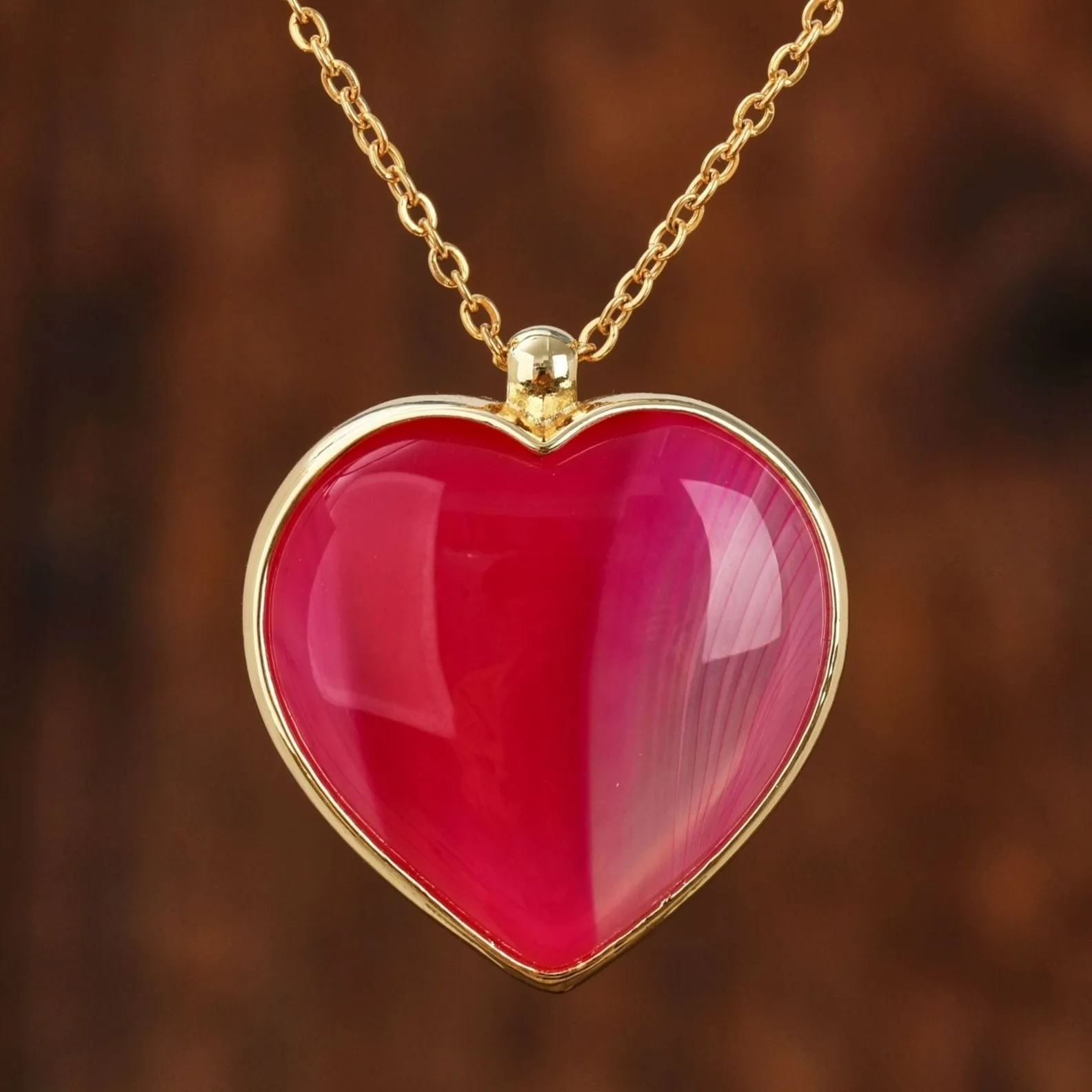 Heart Shape Gemstone Pendant Necklace