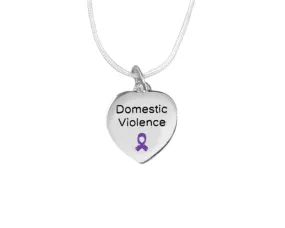 Heart Shaped Domestic Violence Awareness Necklaces