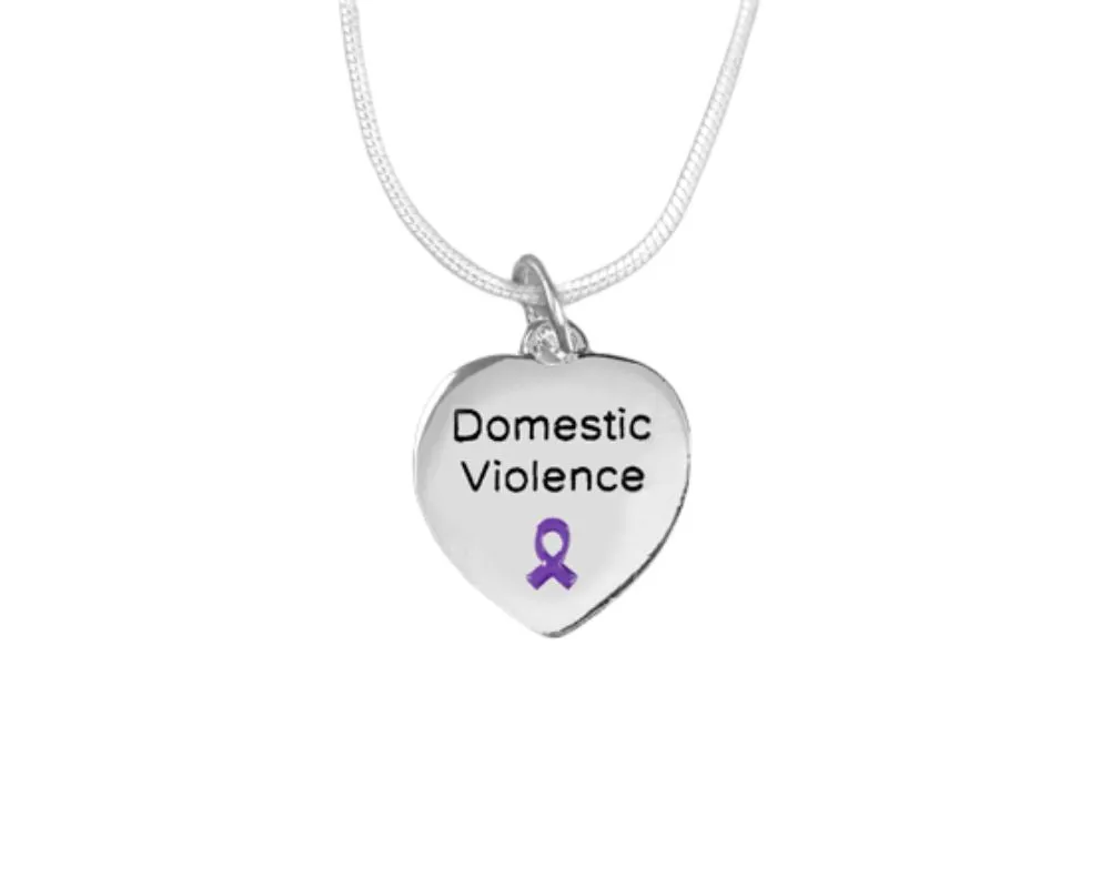 Heart Shaped Domestic Violence Awareness Necklaces