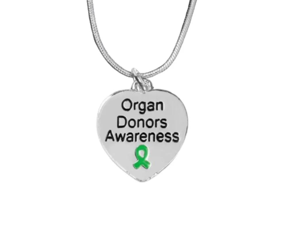 Heart Shaped Organ Donors Necklaces