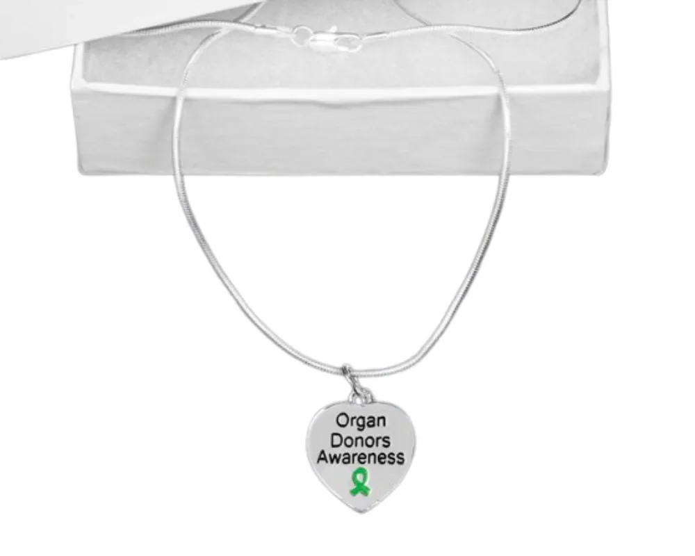 Heart Shaped Organ Donors Necklaces