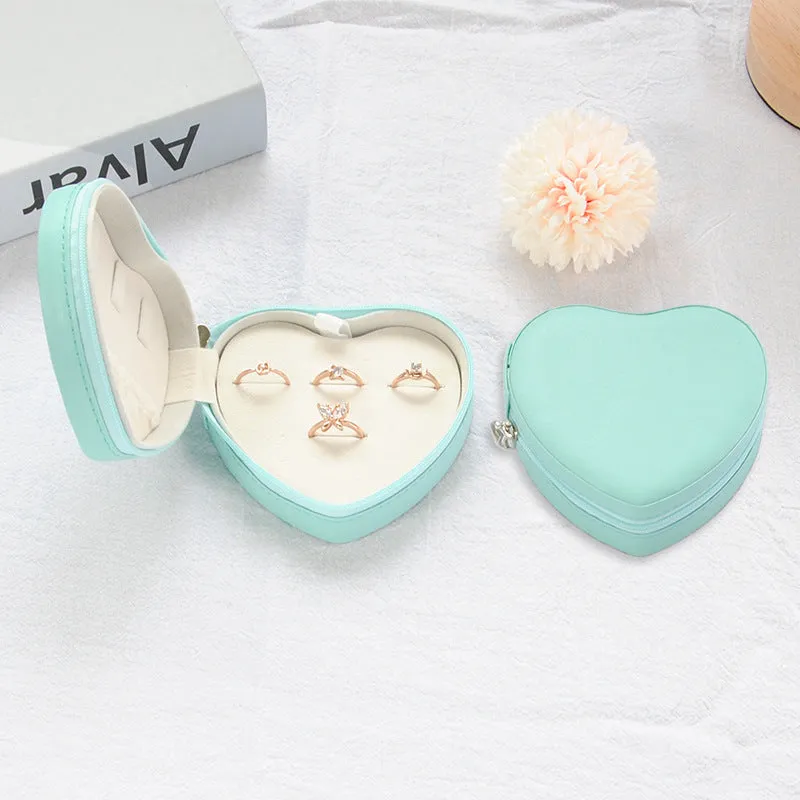 Heart Shaped Travel Jewelry Case Gift Box