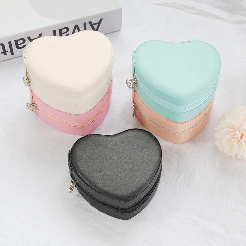 Heart Shaped Travel Jewelry Case Gift Box