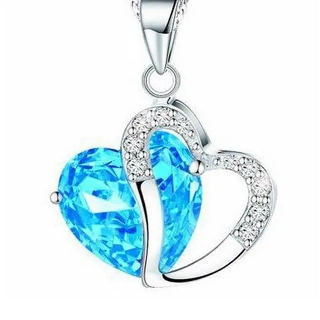 Heart-shaped zircon crystal necklace