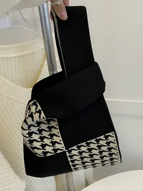 Houndstooth Woven Handbag Bags Accessories